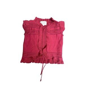 Knitz For Love And Lemons Rivington Crop Top Size Xs Cranberry